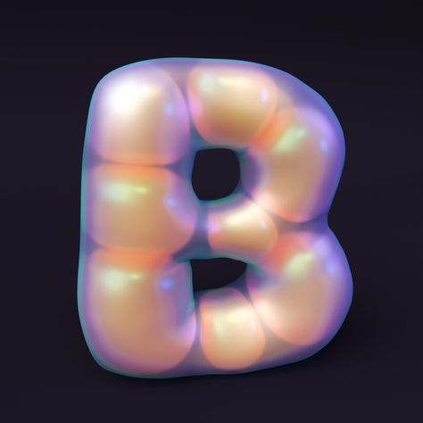 Blender 3d Typography, 36daysoftype 3d, Inflated Text, Soft Graphic Design, Typography Exploration, 3d Tipografi, 3d Typography Design, Alphabet 3d, 3d Cinema