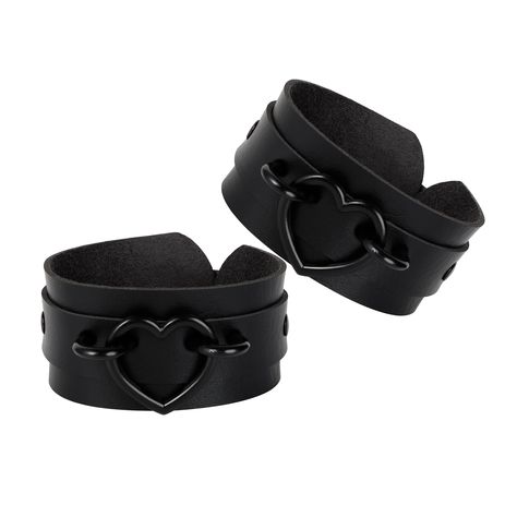 PRICES MAY VARY. Top Material: Made of hight quality faux leather, They are harmless to body, soft and comfortable to wear for long time. Adjustable Bracelet: snap adjustable, one size fit most wrist. Wide Application: Suitable for band show, halloween custum, heavy metal party, cosplay party, rock star and biker accessories, or just daily use.Great Ideal Ideal Gift: good idear as gift on birthday, graducation, Christmas day, Valentine's day, Halloween or New Year. 100% brand new, if you have an Heavy Metal Party, Bracelet For Man, Biker Accessories, Studded Bracelet, Edgy Accessories, Heart Choker Necklace, Leather Heart, Punk Accessories, Party Rock