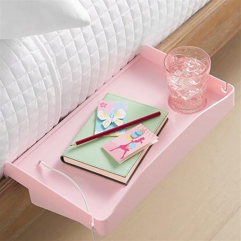 Modern Innovations Bedside Shelf for Bed, College Dorm Room, Bunk Bed Shelf for Top Bunk, Clip On Nightstand, Baby Changing Table Tray, Cup Holder for Kids, Bunkbed Caddy for Table Storage (Pink) Changing Table Tray, Room Bunk Bed, Dorm Nightstand, College Dorm Accessories, Nightstand Accessories, Bunk Bed Shelf, Nightstand Tray, Pink Nightstands, Bed Shelf