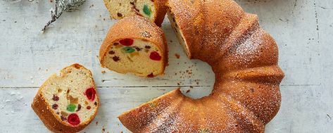 Forget everything you thought you knew about fruitcake. This updated version, featuring a buttery pound cake packed with dried fruits, is sure to please. Buttery Pound Cake, Sweet Cafe, Christmas Food Gifts, Giant Food, Scrumptious Desserts, Cake Frosting, Cake Servings, Dried Fruits, Holiday Desserts