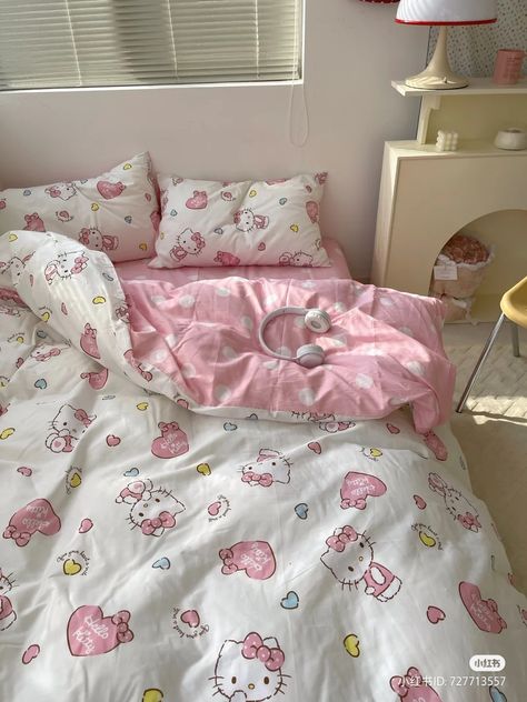 Sanrio Room, Hello Kitty Room Decor, Hello Kitty Bedroom, Images Hello Kitty, Hello Kitty Rooms, Cute Bedroom Ideas, Cute Bedroom Decor, Cute Room Ideas, Pretty Room