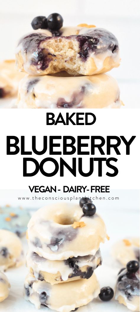 Vegan Gluten Free Donuts, Gluten Free Donuts Baked, Healthy Doughnuts, Dairy Free Donuts, Gluten Free Donut Recipe, Conscious Plant Kitchen, Vegan Donut Recipe, Blueberry Cake Donuts, Recipe With Lemon