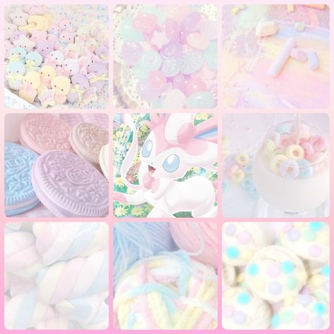 Sylveon Moodboard Fairy Kei Aesthetic, Adopt Idea, Soft Pink Theme, Cute Wallpaper, Neon Aesthetic, Writing Art, Mood Board Inspiration, Printable Scrapbook Paper, Mood Board Design