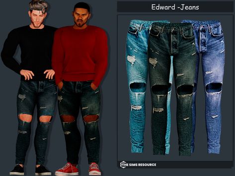 The Sims Resource - Edward Denim Jeans Sims 3 Toddler Hair, Sims 4 Stories, Sims 4 Male Clothes, Play Sims 4, Play Sims, Goth Look, Sims 4 Downloads, Sims Community, Sims 4 Cc Finds