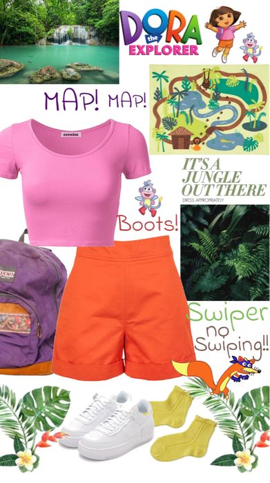 Dora And Boots Costume, Dora Costume, Explorer Outfit, Dora And Boots, Dora Boots, Twin Costumes, Twin Halloween, Twin Halloween Costumes, Jungle Boots