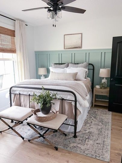 Decor Archives - Remington Ranch Farmhouse Guest Bedroom Inspiration, Modern Guest Bedroom, Farmhouse Guest Bedroom, Guest Bedroom Ideas, Ranch Farmhouse, Small Guest Bedroom, Wrought Iron Bed, Guest Bedroom Design, Guest Bedroom Decor