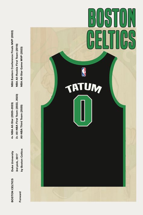 Tatum Jersey, Celtics Shirt, Jason Tatum, Nba Poster, Boston Basketball, Basketball Wall Art, Basketball Wall, Sports Decor, Nba Art