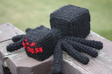 Minecraft Spider | CrochetinginCanada Minecraft Crochet Patterns, Minecraft Spider, Minecraft Crochet, Minecraft Pattern, Spider Pattern, Crochet Amigurumi Free, Fun Crochet Projects, Crochet For Kids, Knitted Toys