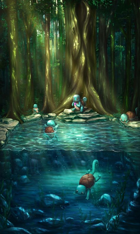 Squirtle Wallpaper, Kanto Starters, Small Pond, Pokemon Backgrounds, Pokemon Craft, Cool Pokemon Wallpapers, Pokemon Breeds, Pokemon People, Wild Pokemon