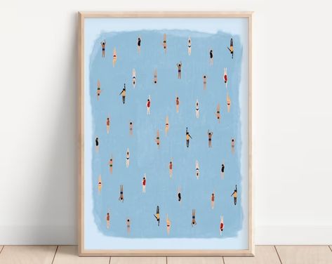 PopOfInk - Etsy Gifts For Swimmers, Navy Walls, Retro Kitchen Decor, Mid Century Modern Walls, Coastal Prints, Laundry Room Decor, Custom Wall Art, Trendy Decor, Retro Decor