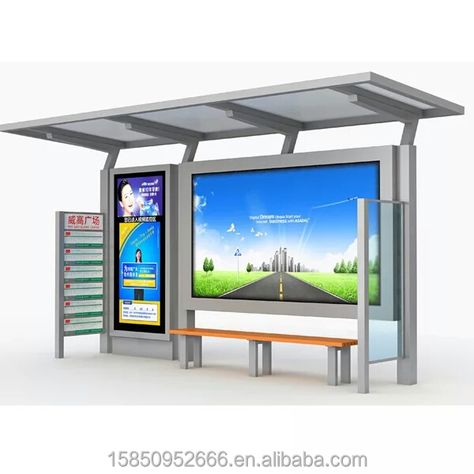 Urban Furniture Bench, Bus Stop Shelter, Bus Stop Advertising, Bus Stop Design, Metal Garage Buildings, Urban Furniture Design, Bus Shelters, Bus Stand, Shelter Design