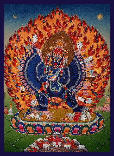 Yamantaka Tattoo, Yamantaka Buddha, Buddhist Painting, Bohemian Painting, Bacon Art, Religious Iconography, Japanese Buddhism, Buddha Wisdom, Buddhist Practices