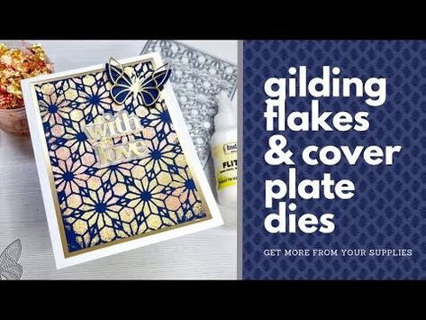 (2) Another way to use your background dies with gilding flakes! #cardmaking #cards #gildingflakes - YouTube Card Making Videos, Die Cut Cards, Card Making Techniques, Card Tutorials, Beautiful Backgrounds, Simple Cards, Card Craft, Diy And Crafts, Foil