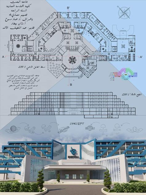 Hospital Plan Architecture, Hospital Plan Layout, Hospital Plan, Hospital Design Architecture, Sports Facility Architecture, Hospital Plans, Architecture Site Plan, Architecture Styles, Hotel Floor Plan