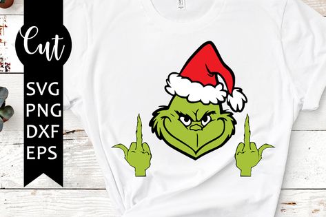 Svg Free Christmas, Grinch Middle Finger, Free Christmas Svg, Grinch T Shirt, Svg Grinch, Grinch Svg, Free Cut Files, File Design, Svg Free