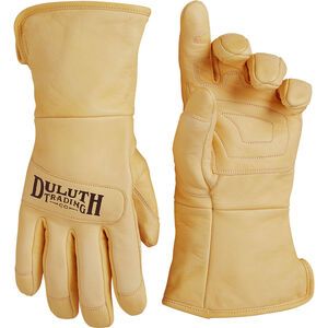 Leather Work Gloves, Gauntlet Gloves, Back Of Hand, Rugged Leather, Duluth Trading Company, Outdoor Gifts, Duluth Trading, Barbed Wire, Work Gloves