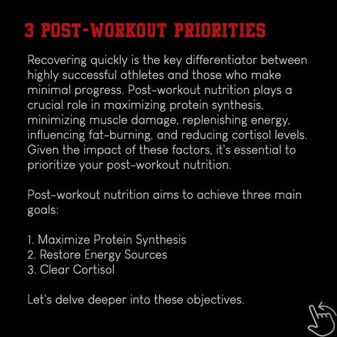 Yesterday we looked at how to eat pre-workout, today we look at how to eat post-workout. Post-workout nutrition is crucial for replenishing energy stores, repairing muscles, and promoting recovery after exercise. Consuming the right nutrients after a workout can help maximize the benefits of your training session and support overall fitness goals. It is important to include a combination of carbohydrates and protein in your post-workout meal or snack to refuel glycogen stores and aid in musc... Workout Post, Post Workout Nutrition, Reducing Cortisol Levels, Workout Nutrition, After Exercise, Post Workout Food, Protein Synthesis, Plant Based Nutrition, Cortisol Levels