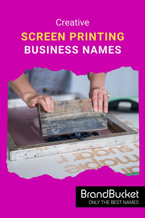 Are you looking for a creative name for your screen printing business? We’ve got plenty for you to choose from! Get a premium business name here! screen printing business, screen printing business cards, screen printing business names, screen printing business name ideas, screen printing business organization, screen printing business ideas, screen printing business plan, screen printing business logo, screen printing business t shirts, starting a screen printing business Printing Business Name Ideas, Printing Business Logo, Screen Printing Business Cards, Printing Business Ideas, Design Business Names, Art Business Names, Business T Shirts, Screen Printing Shops, Screen Printing Business