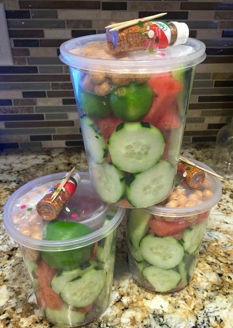 Cucumber And Tajin, Tajin Snacks, Tajin Recipes, Boat Food Ideas, Mexican Snacks, Healthy Lunch Snacks, Lake Food Ideas Summer, Food Ideas Summer, Lake Food Ideas