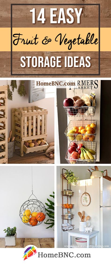 14 Best Fruit and Vegetable Storage Ideas for 2018 Vegetable Storage Ideas, Vegetable Crates, Crate Diy, Apartment Storage, Fruit And Vegetable Storage, Fruit Crate, Vegetable Storage, Fruit Decorations, Storage House