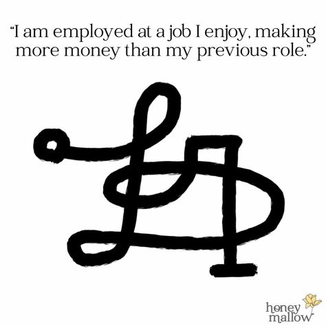 Sigil for "I am employed at a job I enjoy, making more money than my previous role." Sigil For Dream Job, Sigil For Job Interview, Job Sigil, One Card Tarot, I Got The Job, Sigil Tattoo, Witch Spirituality, Finding A New Job, Essential Questions