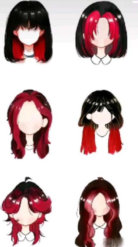 Hair Drawing Bangs, Hair Styles Cartoon, Anime Hair Color Ideas, Short Dyed Hair Inspiration, Anime Hair Styles, Anime Bangs, Emo Hair Color, Anime Hair Color, Hair Cartoon