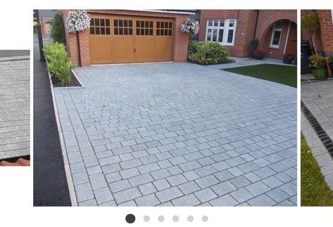 Block Paving Patio, Grey Block Paving, Driveway Paving Stones, Front Driveway Ideas, Landscaping Entrance, Drive Ways, Front Garden Ideas Driveway, Tarmac Driveways, Block Paving Driveway