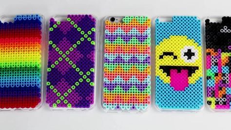 Learn how to make a cute DIY phone case with a personalized design. Phone Perler Beads, Perler Bead Phone Charms, Perler Phone Case, Cute Diy Phone Cases, Perler Bead Phone, Perler Bead Light Switch Cover, Phone Case Holder Beads, Diy Phone Cases, Phone Covers Diy