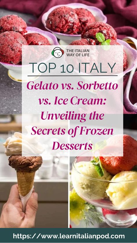 Escape Drawing, Gelato Italy, Sorbet Ice Cream, Ice Cream Desserts, Italian Wine, Frozen Desserts, Frozen Treats, Italian Food, New Things To Learn