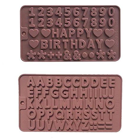 Fancy Chocolate, Baking Store, Chocolate Fondant Cake, Homemade Chocolate Bars, Happy Cake, 3d Silicone Mold, Numbers Symbols, Pudding Mold, Silicone Tray