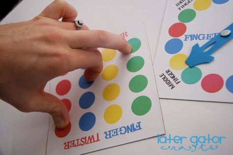 Later Gator Crafts:Printable Finger Twister Finger Twister, Later Gator, Simple Stocking, Funky Fingers, Motor Planning, Occupational Therapy Activities, Pediatric Occupational Therapy, Fine Motor Skills Activities, Motor Skills Activities