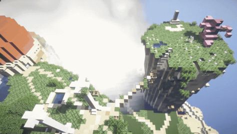 Years Later, The Laputa: Castle In The Sky's Minecraft Recreation Is Done Laputa Castle In The Sky, Studio Ghibli Movies, Castle In The Sky, Ghibli Movies, 22 Years Old, Studio Ghibli, The Sky, Minecraft, Concept Art