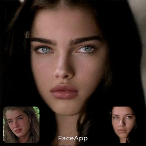 Adriana Lima Face Shape, Adriana Lima Morph, Adriana Lima X Brooke Shields, Adriana Lima Eyes Aesthetic, Adriana Lima Morphed With, Brooke Shields Face Morph, Face Morph, Megan Fox Face, Desired Face