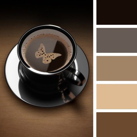 Espresso Color Palette, Coffee Color Palette, Visual Merchandiser, Design Seeds, Color Harmony, A Cup Of Coffee, Coffee Latte, Colour Board, Coffee Colour