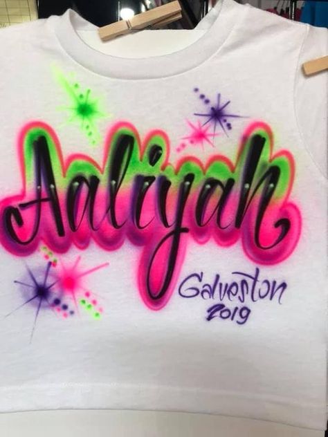 Brooklyn Girl, Airbrush T Shirts, Airbrush Designs, Custom Airbrushing, Unique Outfit, Personalized Gifts For Kids, T-shirts & Tank Tops, Galveston, Aaliyah