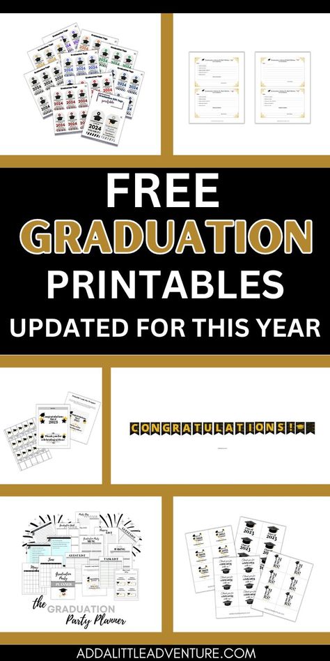 Free Graduation Printables - Updated for This Year! Graduation Gift Tags Printable Free, Graduation Party Printables, Graduation Guest Book, 5th Grade Graduation, Graduation Book, Graduation Printables, 8th Grade Graduation, Free Printable Tags, Free Printable Gifts