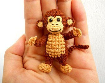 Tiny Monkey Crochet Pattern Free, Mini Monkey Crochet Pattern Free, Monkey Applique Pattern Free, Crochet Monkey Keychain, Amigurumi Monkey Free Pattern, Crochet Monkey Pattern Free, Crocheted Monkey, Keyring Charms, Crochet Monkey Pattern