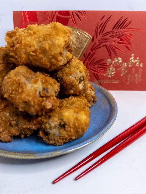 Mom’s Oyster Rolls - She's Almost Always Hungry Rolled Oysters Recipe, Oyster Recipes, Water Chestnut, Pork Ham, Bamboo Shoots, Always Hungry, Ritz Crackers, Fish Cake, Ground Pork