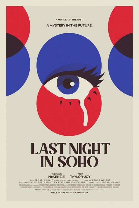 Red In Film, Last Night In Soho, Edgar Wright, Film Posters Art, Film Poster Design, I Love Cinema, Keys Art, Movies Posters, Alternative Movie Posters