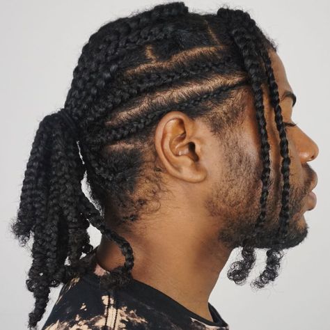 Corn Rows Men Black, Short Braids Men Black, Guy Box Braids, Natural Hairstyles For Black Men, Black Guy Hairstyles, Braids Men Black, Black Men Braids, Box Braids For Men, Individual Braids Hairstyles