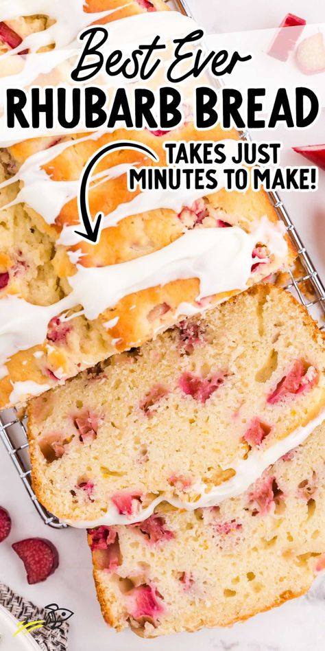 Cinnamon Streusel Rhubarb Bread, Rhubarb Oatmeal Bars Recipes, Rhubarb Bread Recipe Healthy, Rhubarb Quick Bread Recipes, Rhubarb Protein Recipes, Healthy Rhubarb Desserts, Rhubarb Loaf Recipes, Rubarb Bars, Sourdough Rhubarb Recipes