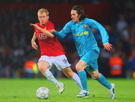 Football Players of a Certain Class Barcelona Vs Manchester United, Manchester United 2008, Paul Scholes, Messi Champions League, Messi Vs, Semi Final, Leo Messi, April 29, Uefa Champions League