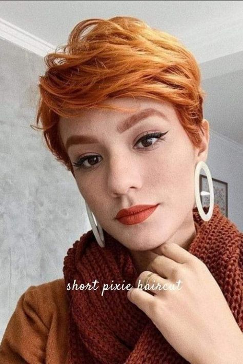 Bob Highlights, Red Pixie Haircut, Bob Ombre, Platinum Bob, Cheveux Oranges, Short Red Hair, Shorter Hair, Pixie Haircut For Thick Hair, Short Hair Trends