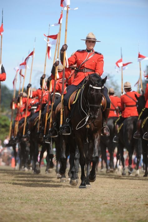 Beautiful image taken during an RCMP Musical Ride performance. The Musical Ride was first performed in 1887 and now it is one of the best-known Canadian symbols worldwide. Canada Culture, Canadian Symbols, Canadian Mountie, All About Canada, Canadian Style, Canadian Things, Mounted Police, Canadian Culture, Canada Eh