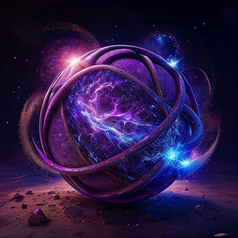 Magical Orb Concept Art, Magic Orb Art, Orb Fantasy Art, Magic Orb, Purple Orb, Oil Painting Lessons, Armillary Sphere, Banner Design Inspiration, Landscape Concept