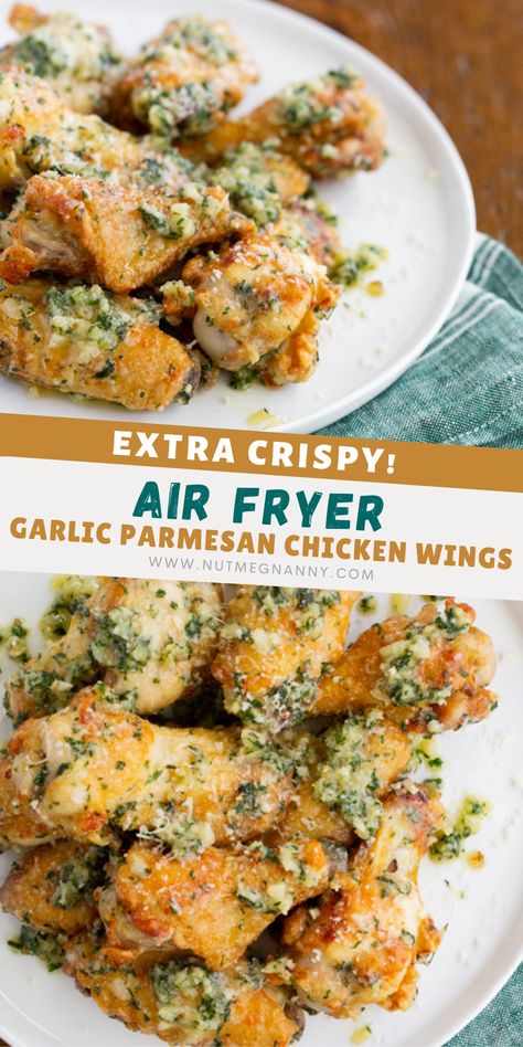 Air Fryer Garlic, Parmesan Wings, Garlic Parmesan Wings, Parmesan Chicken Wings, Garlic Chicken Wings, Garlic Parmesan Chicken Wings, Air Fryer Chicken Wings, Garlic Parmesan Chicken, Air Fryer Recipes Chicken