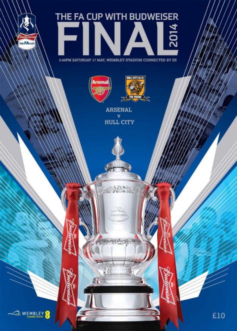 Programme cover for the FA Cup final 2014 Match Poster, Football Final, Arsenal Players, Fa Cup Final, Arsenal Football Club, Man Of The Match, Arsenal Football, Wembley Stadium, Sports Graphic Design