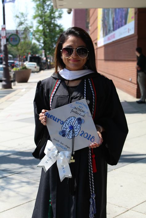 Doctor Grad Cap Ideas, Neuroscience Major, Grad Cap Ideas, Psych Major, High School Graduation Cap, Graduation Pics, Grad Ideas, Grad Caps, Cap Decoration