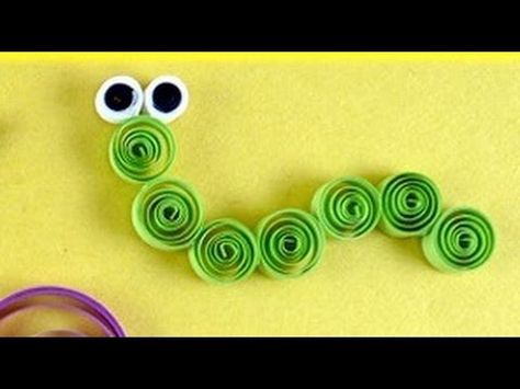 Quilled Caterpiller Quilling For Kids, Animal Quilling, Teknik Quilling, Easy Quilling, Quilling Images, Quilling Animals, Paper Quilling For Beginners, Paper Quilling Flowers, Paper Quilling Cards