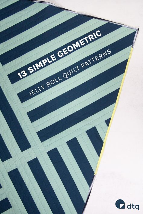 Looking for a simple geometric quilt patterns that are a quick make? Browse our favorite selection of 13 modern jelly roll quilt patterns! Two Color Jelly Roll Quilt Patterns, Modern Quilt Blocks Free, Modern Jelly Roll Quilts, Quick Jelly Roll Quilt Patterns, Modern Quilts Ideas Simple, Beginner Jelly Roll Quilt Patterns Free, Jelly Roll Projects Ideas, Simple Jelly Roll Quilt Patterns, Free Strip Quilt Patterns